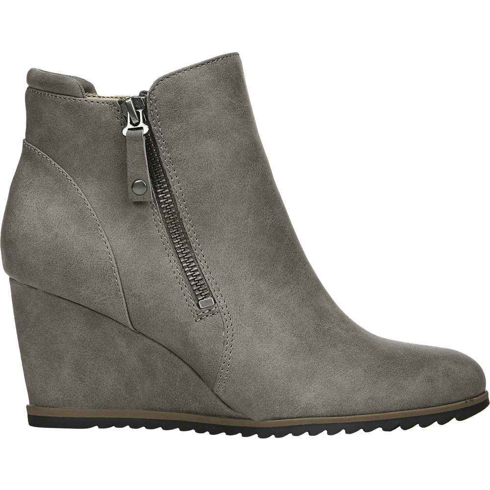 light grey wedge booties