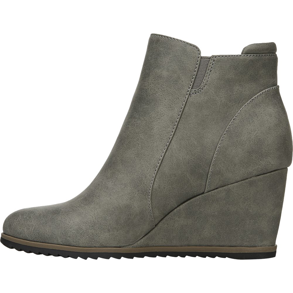 grey wedge boots