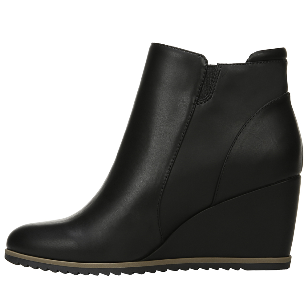 SOUL Naturalizer Haley Black Womens Wedge, Zippered Booties