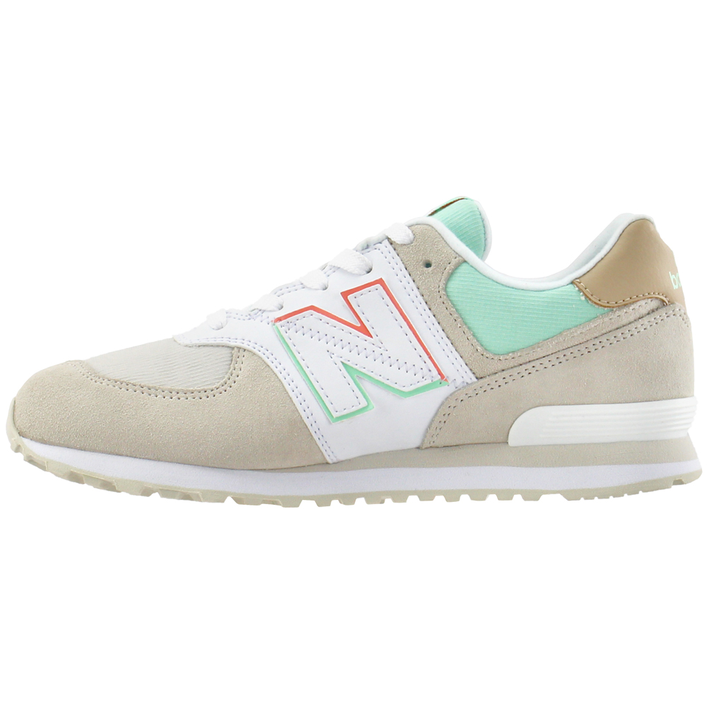 New Balance 574 Split Sail Lace Up Sneakers (Big Kid) Beige Girls Lace Up  Sneakers