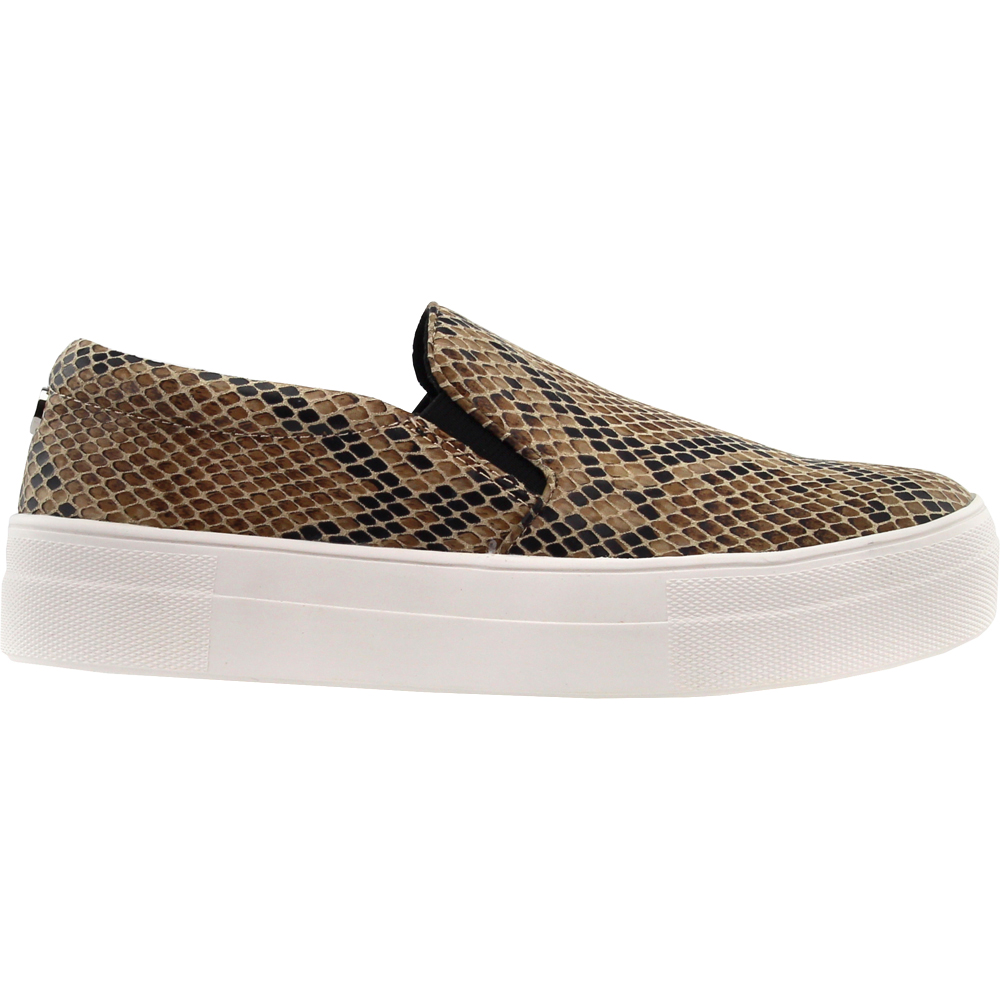 Steve Madden Gills Snake Platform Sneakers Brown Womens Platform Slip On Sneakers