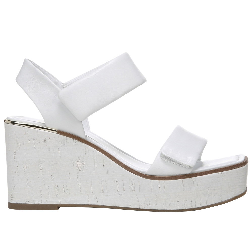 white leather platform sandals