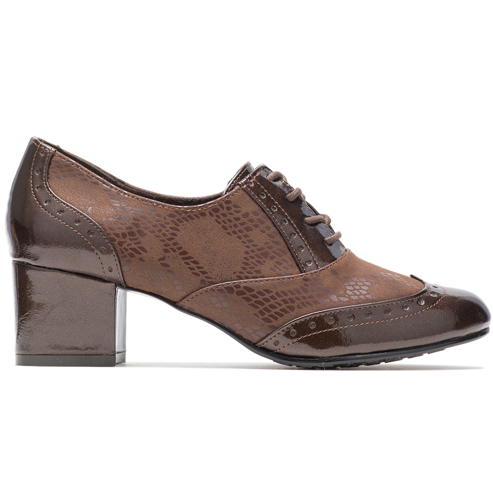 Hush Puppies Soft Style Gisele Animal Brown Womens Oxford Heels