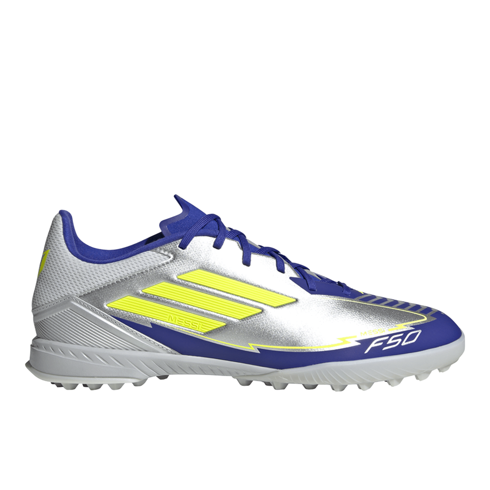 adidas F50 League Messi Turf Mens Silver, Yellow Sneakers Athletic