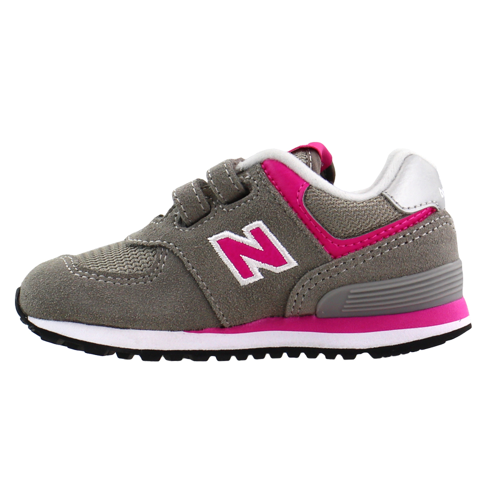 New Balance 574 Velcro Sneakers (Little Kid) Grey Girls Slip On ...
