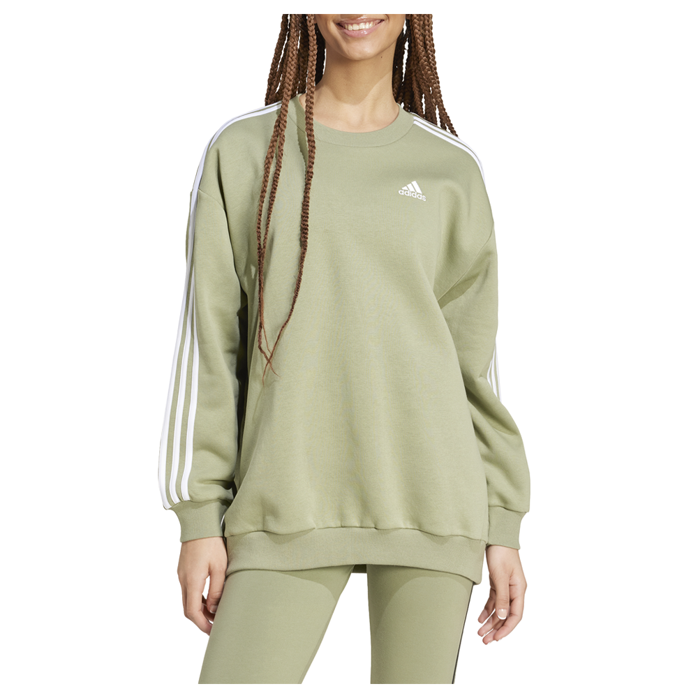 adidas Essentials 3-Stripes Oversized Fleece Sweatshirt