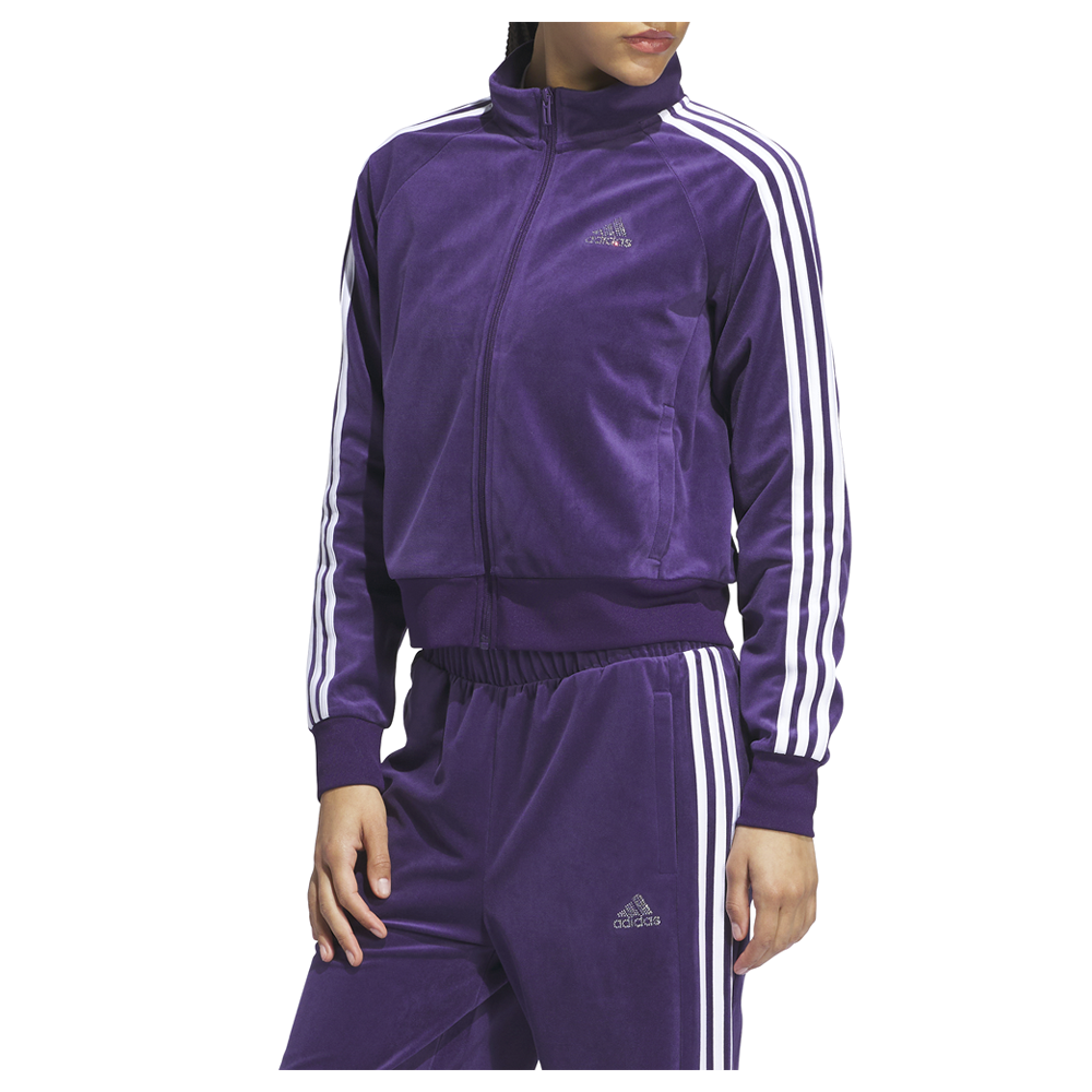 adidas Y2k Glam Full Zip Jacket Womens Purple Casual Athletic