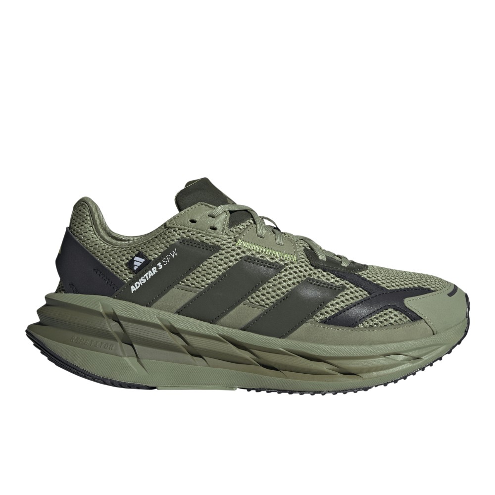 あ ② adidas Adistar 3 Sportswear Lace Up Mens Green Sneakers Casual