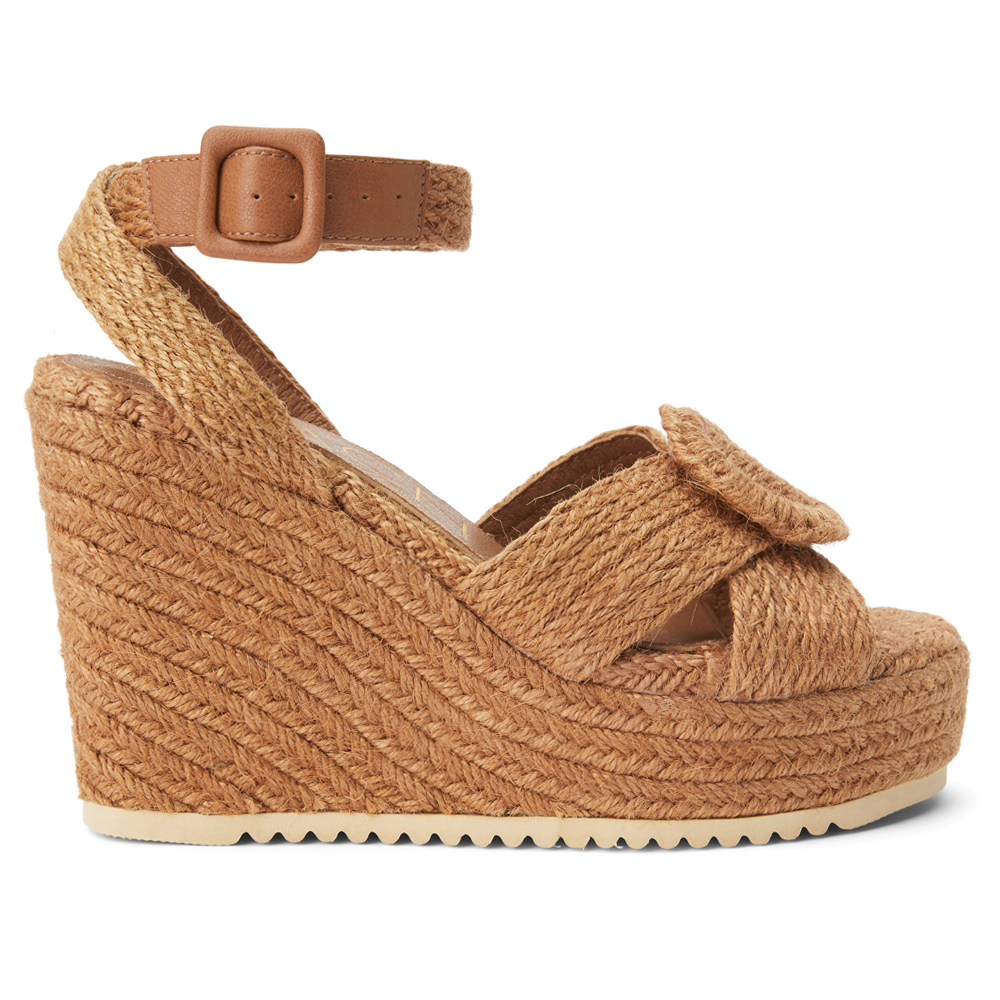 Women's Vintage Beach Style Wedge Sandals With Chunky Braided Jute