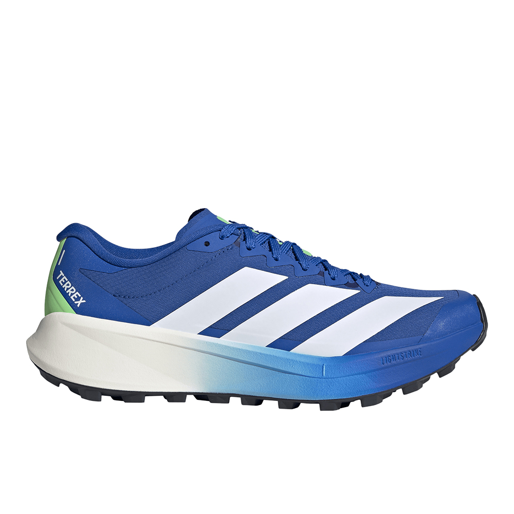 Adidas TERREX Men's Terrex Agravic 4 Trail Running Shoe in Blue / Ftwr White / Lime Burst - Size: 12
