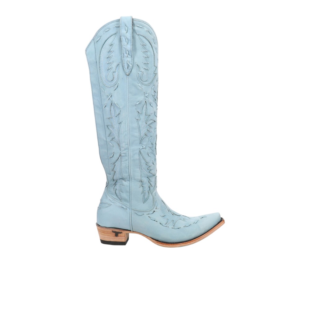 Lane Reverie Knee High Corset Embroidered Tooled Inlay Snip Toe Cowboy Boot