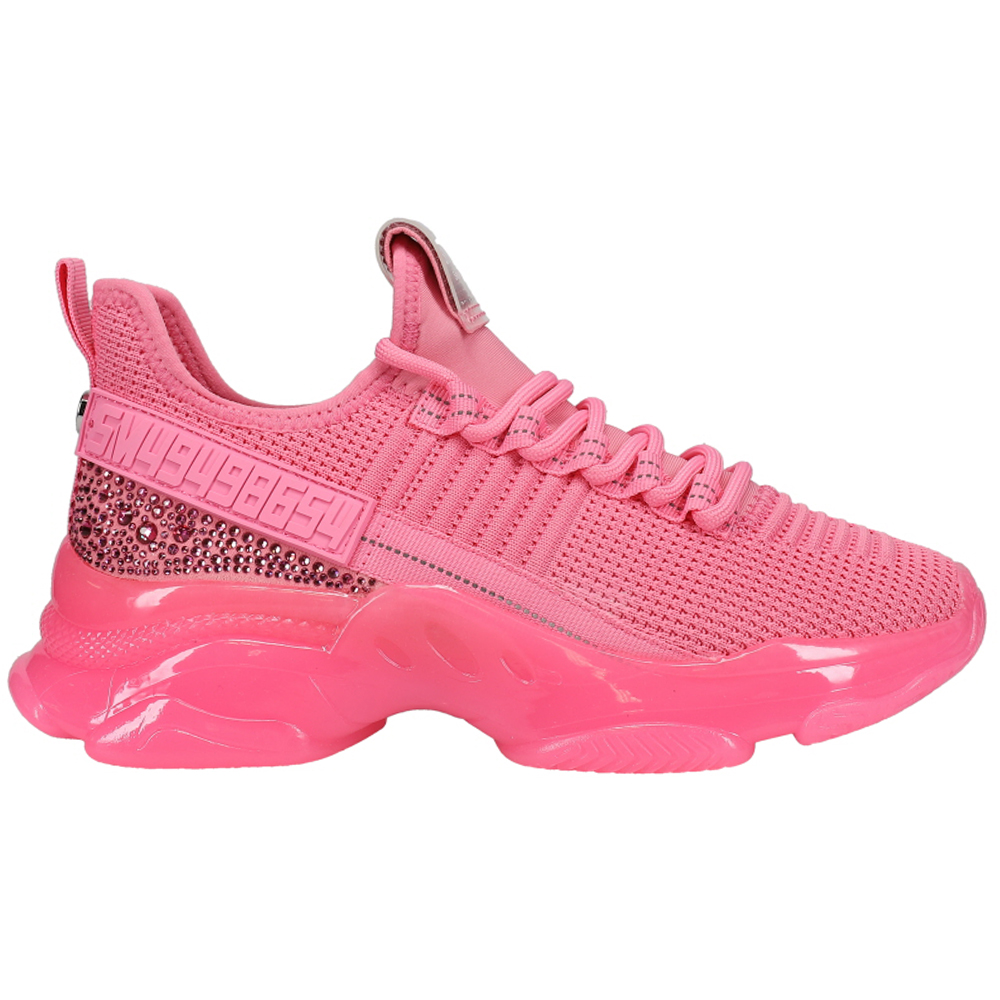 triángulo Inválido Fabricación Shop Pink Womens Steve Madden Maxima Rhinestone Lace Up Sneakers
