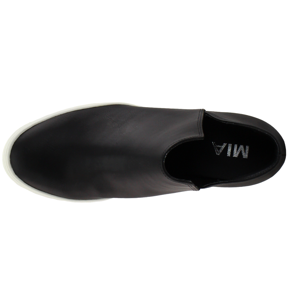 mia black wedge sneakers