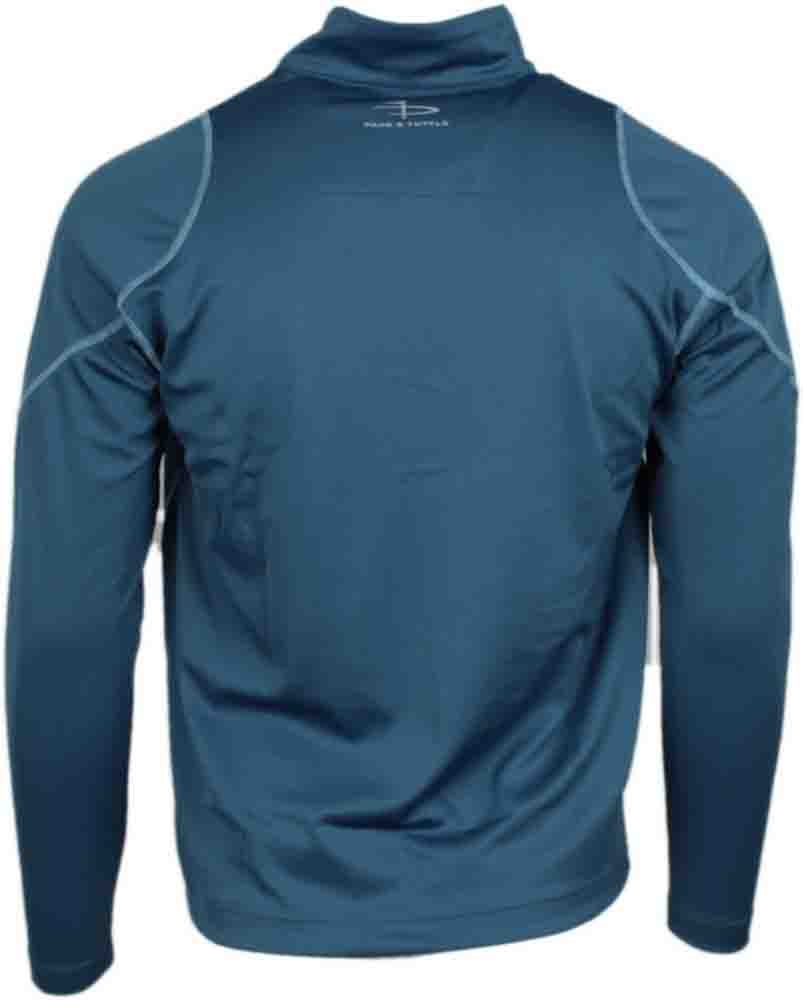Download Page & Tuttle Coverstitch Quarter Zip Mock Neck Layering Pullover Blue Mens Outerwear