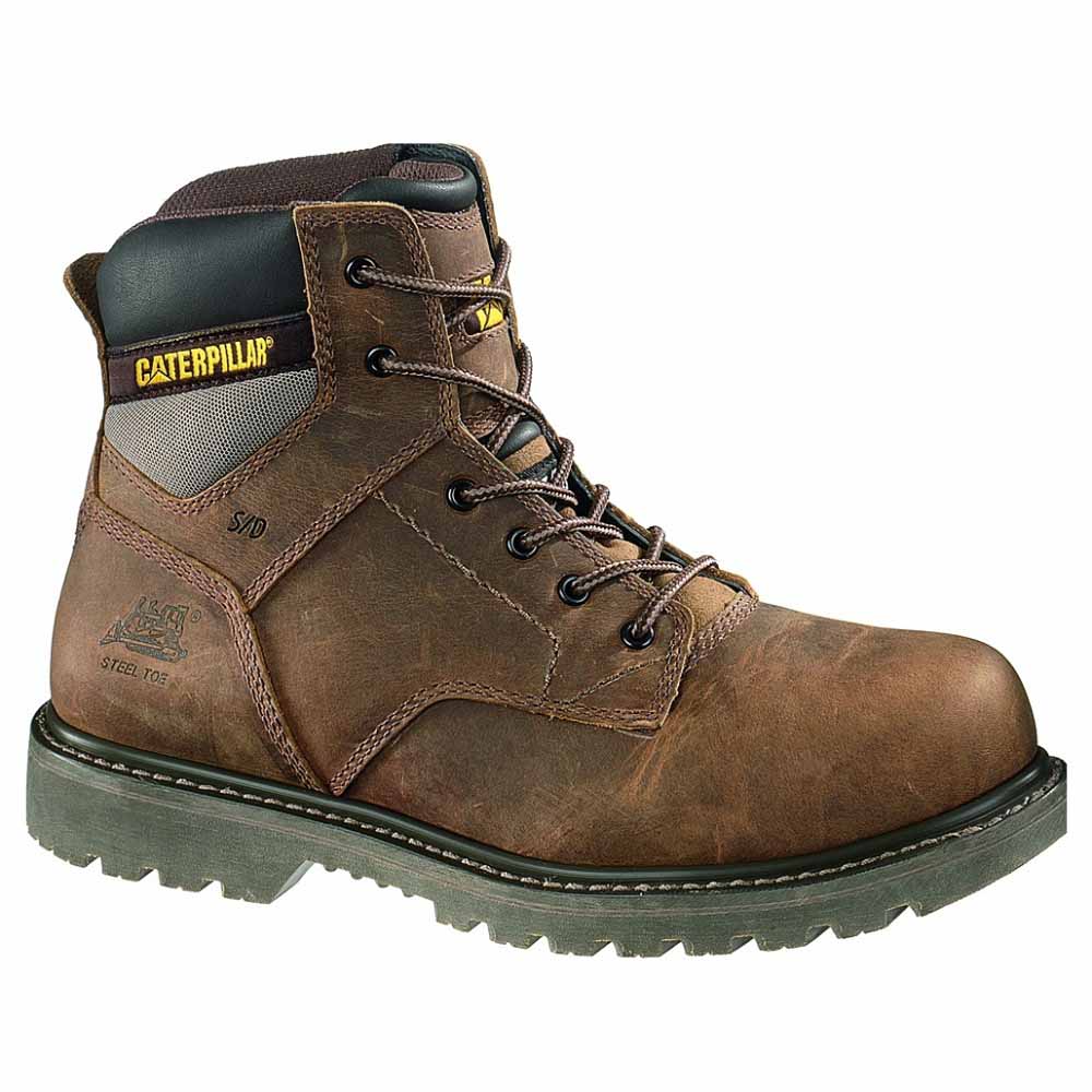 Cat Footwear Gunnison Steel Toe Work Boots Brown Mens Lace Up Work