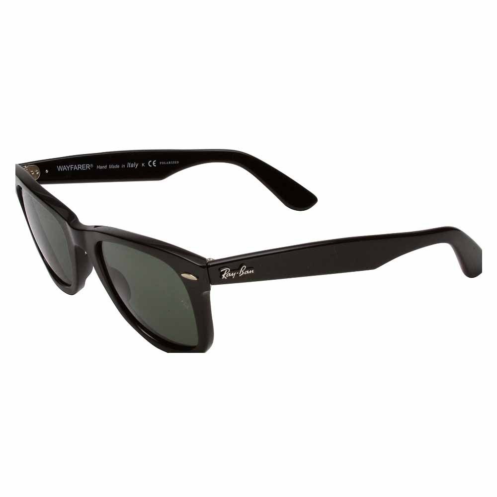 Ray Ban Original Wayfarer Polarized 50mm Medium Black Mens Athletic Sunglasses