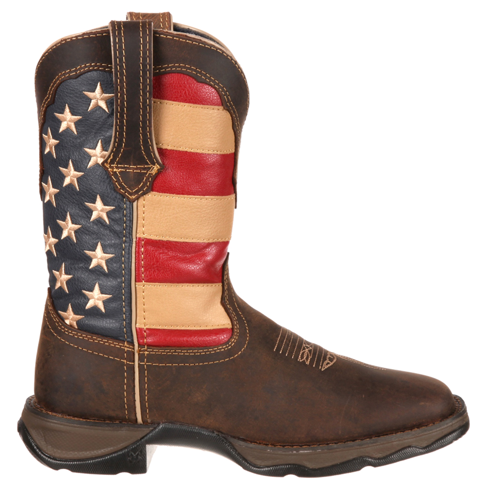 Женские коричневые повседневные ботинки Durango Lady Rebel Patriotic Square Toe Cowboy RD4414