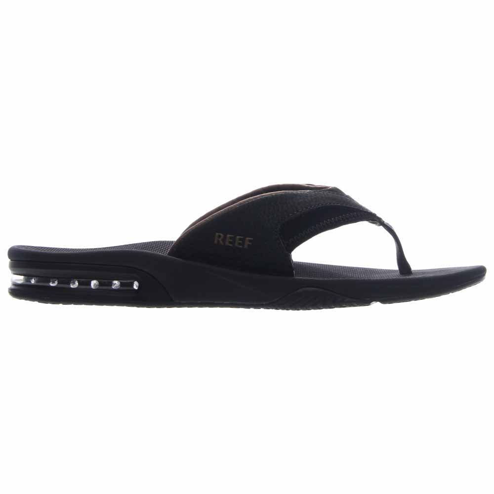 Reef Fanning Flip Flops Black Mens Flip Flop Sandals Reef Fanning Flip Flops Black Mens Flip Flop Sandals