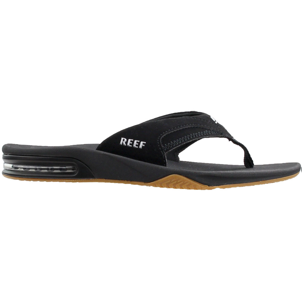 Reef Fanning Flip Flops Black Mens Flip Flop Sandals Reef Fanning Flip Flops Black Mens Flip Flop Sandals