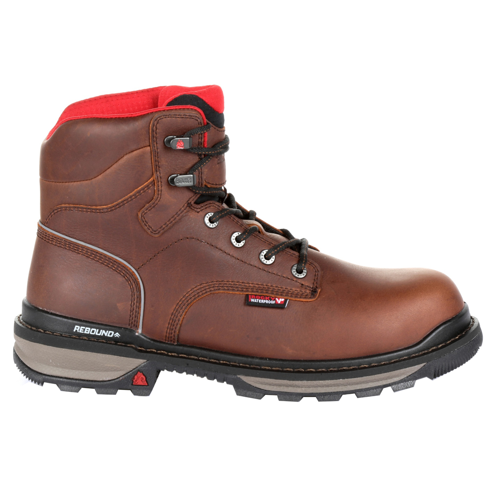 Rocky Men's Rams Horn Waterproof Work Boot - Dark brown