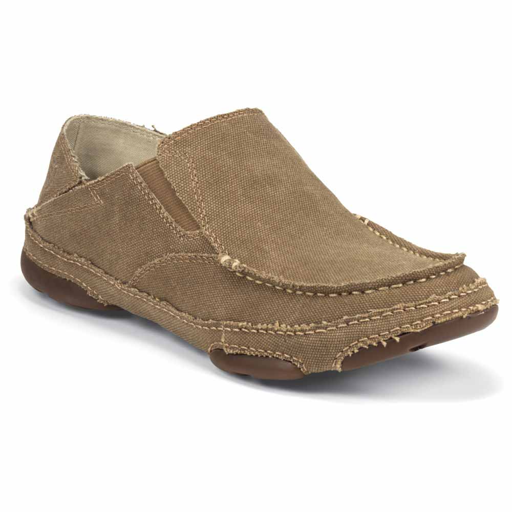 Tony Lama Winter Wheat Canvas Twin Gore Slip On Tan Mens Slip On
