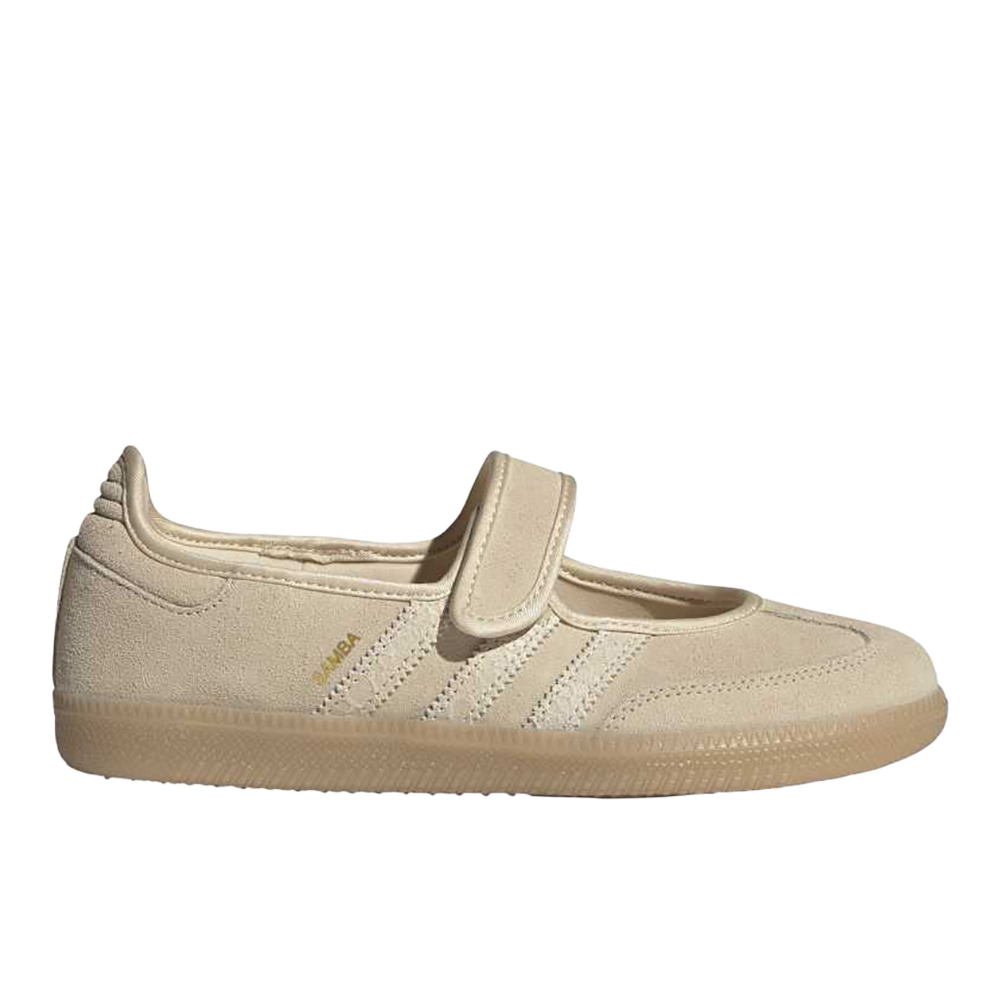 adidas Women's Originals Samba Jane Suede Casual Shoes in Sand Strata/Sand Strata/Gold Metallic Size: 8.0