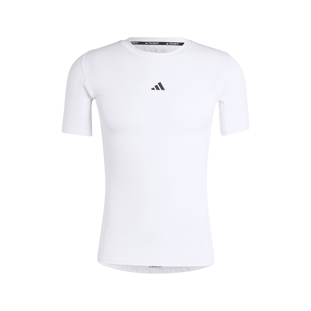 adidas Men's Fitted Crewneck Tech-Fit Compression T-Shirt - White