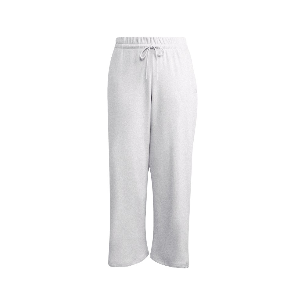 adidas ESSENTIALS SMALL LOGO FEEL COZY OPEN HEM PANTS (PLUS SIZE) Light Grey 3X - Womens Originals Pants