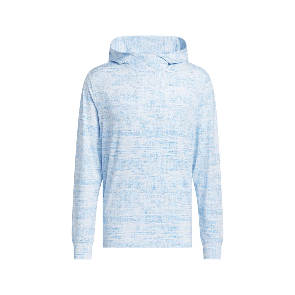 adidas Men's Performance Printed Lightweight Golf Hoodie Light Blue M