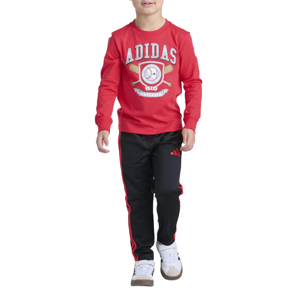 adidas Long Sleeve Graphic Tee & Jogger Set (Youth)