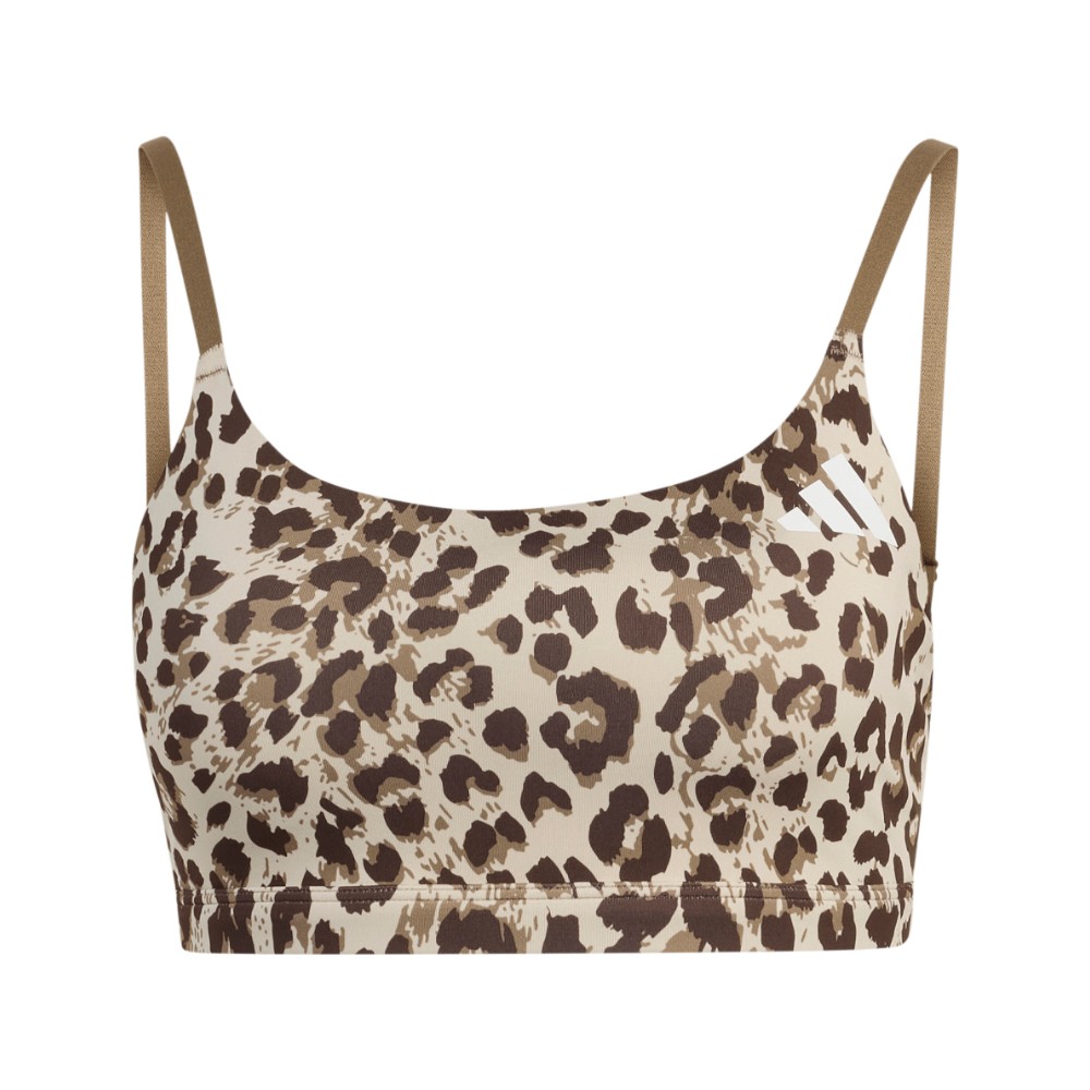 adidas Optime Essentials 3-Stripes Leopard Light Support Bra