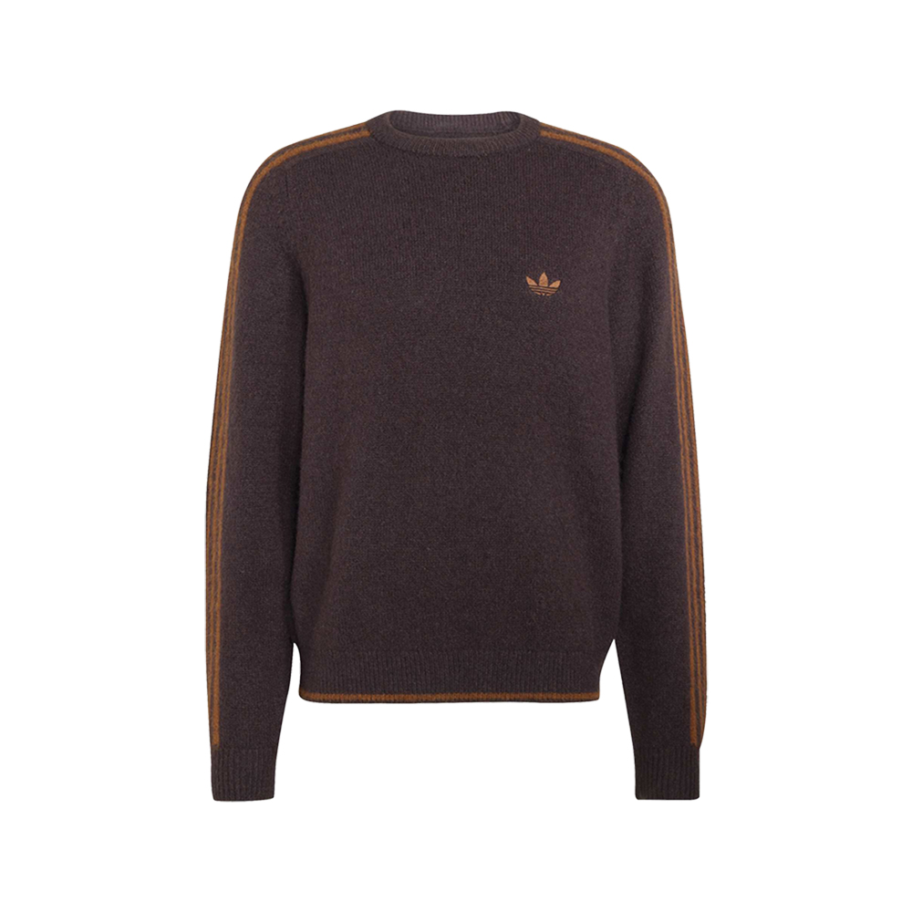 adidas 3-Stripes Fluffy Knit Crew Sweatshirt