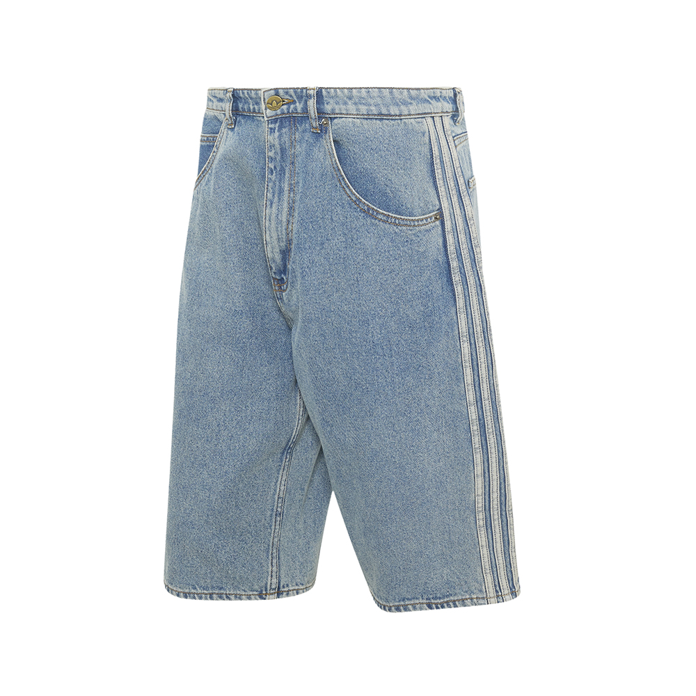 adidas Firebird Adicolor Denim Jorts Mid-Rise Straight Leg