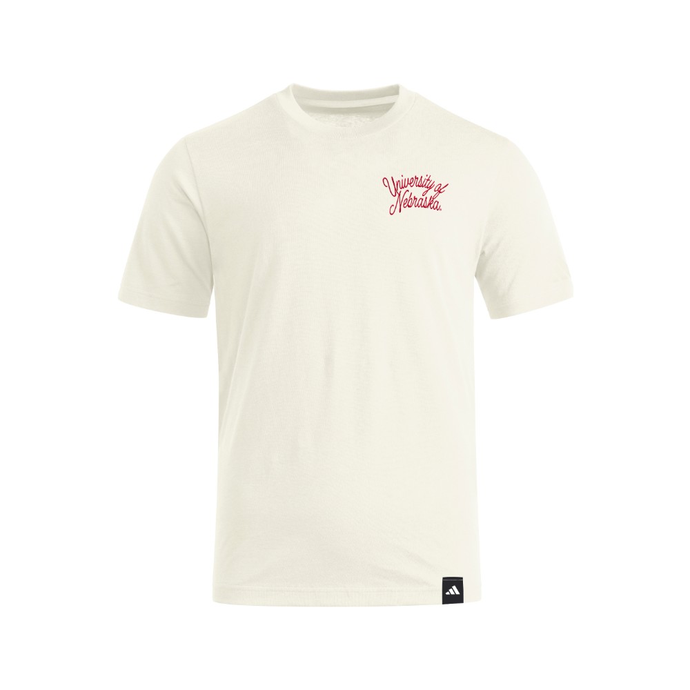 adidas Men's Nebraska Huskers Elevated Fan Graphic T-Shirt - Natural