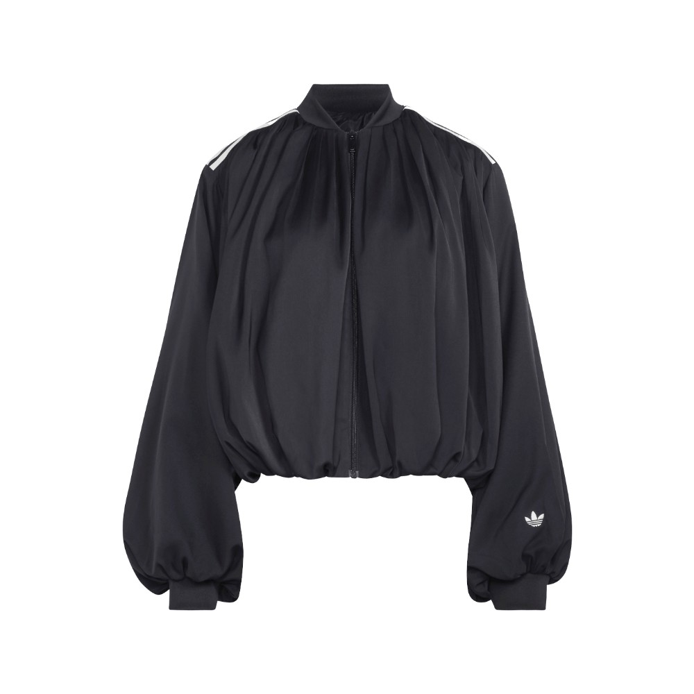 adidas SATIN PLEATED TRACK TOP Black L - Womens Originals Jackets