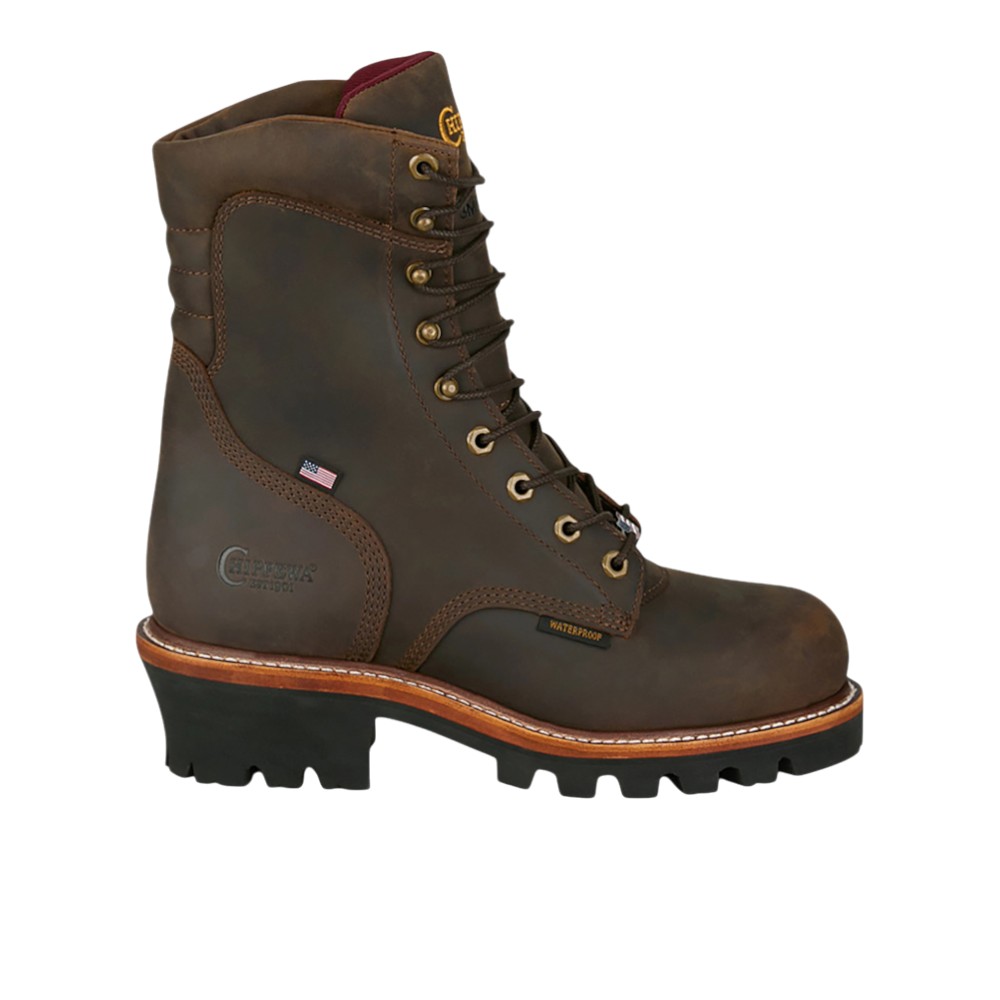 Chippewa Usa Super Logger 8 Inch Waterproof Round Toe Work  display picture 1