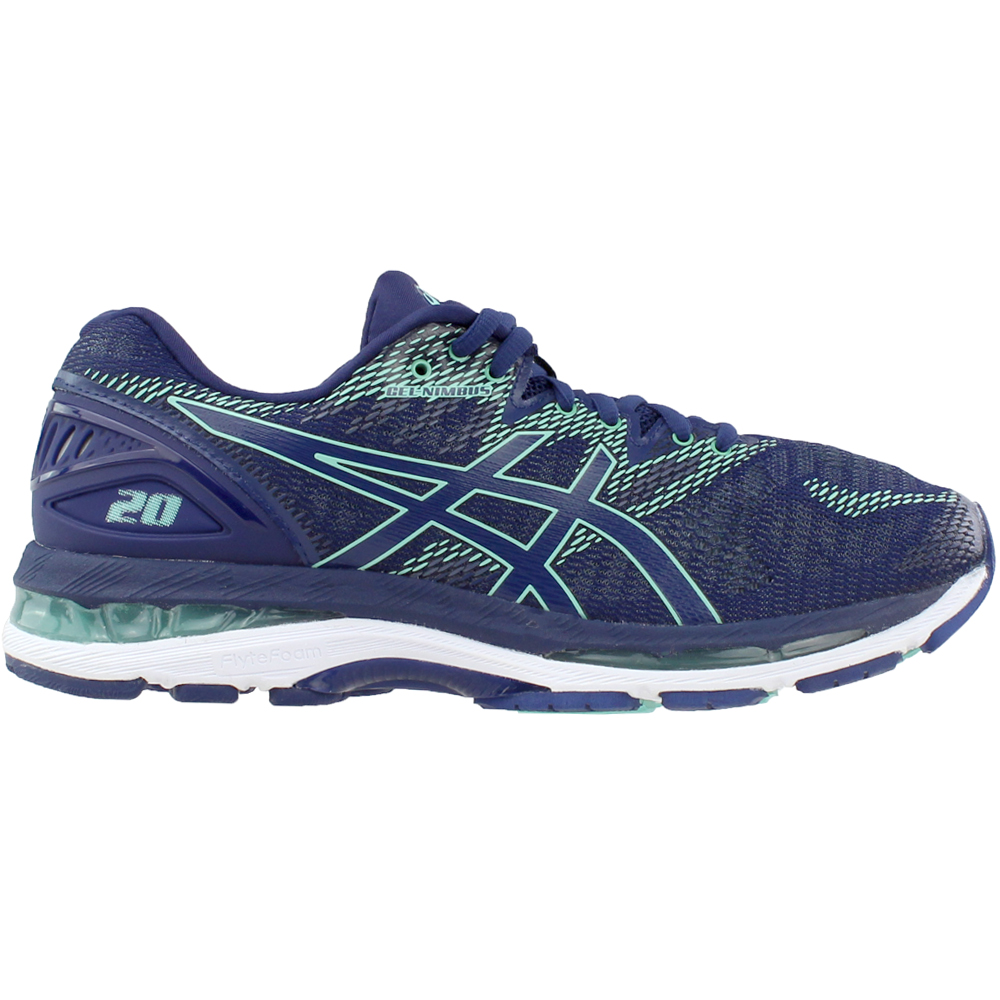 ASICS Gel-Nimbus 20 Running Shoes Blue Womens Lace Up Athletic