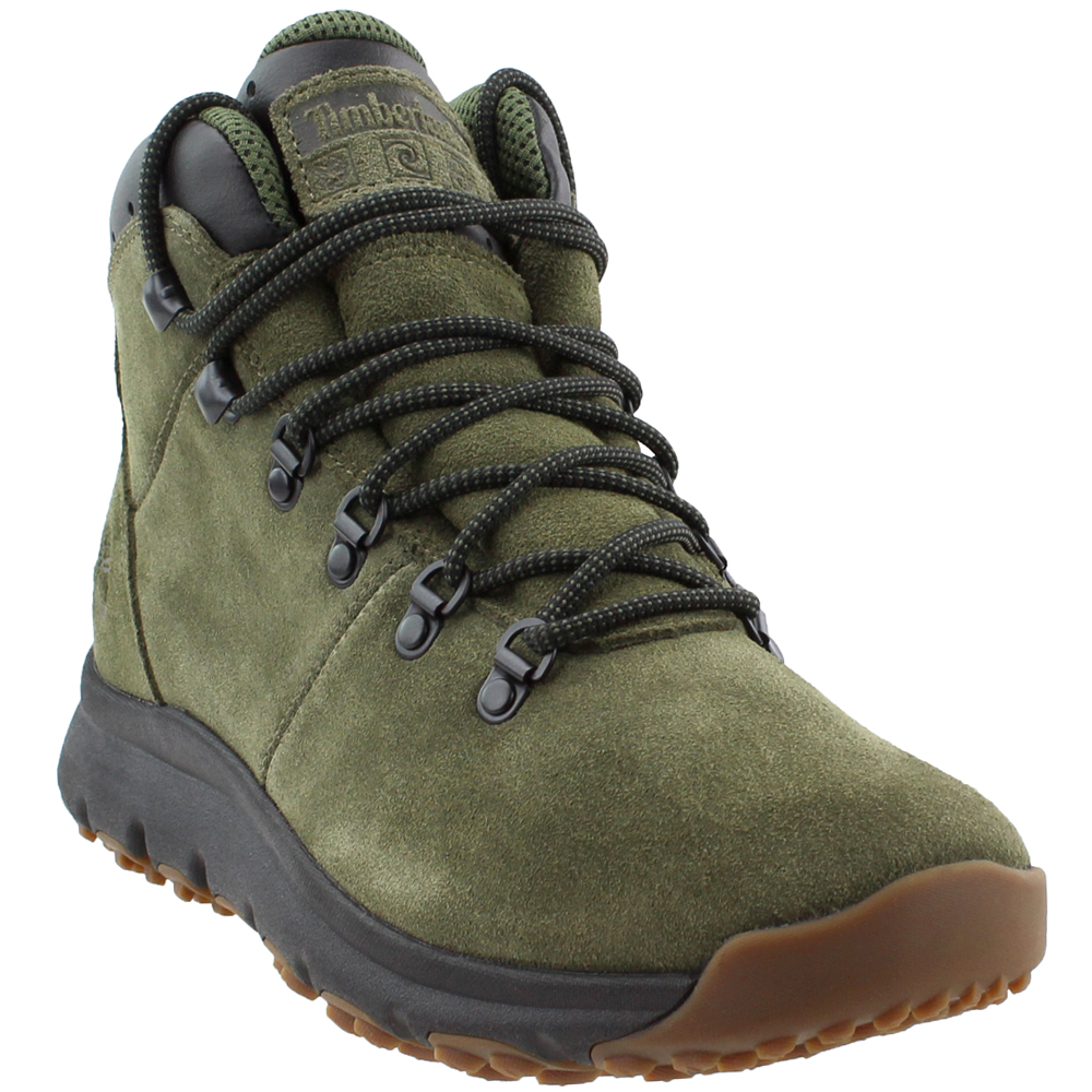 timberland world hiker boots in khaki suede