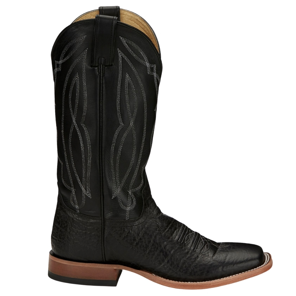 Tony Lama Mens Sealy Square Toe Black Boots 8.5D