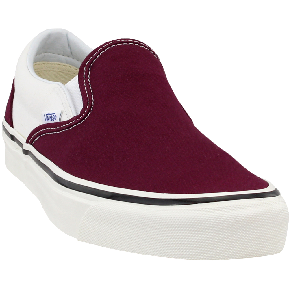 burgundy slip ons vans