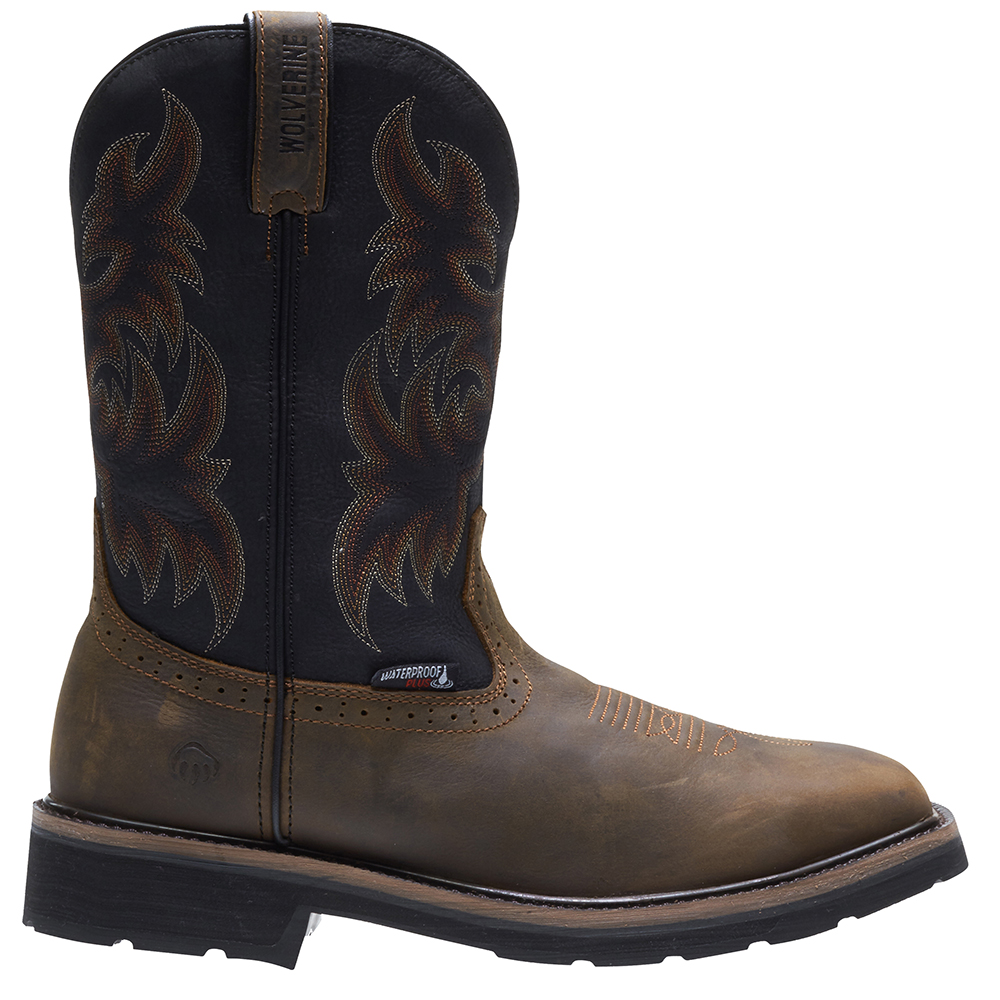 Wolverine Rancher Waterproof Steel Toe Wellington Work Shoes Brown- Mens- Size 9 D