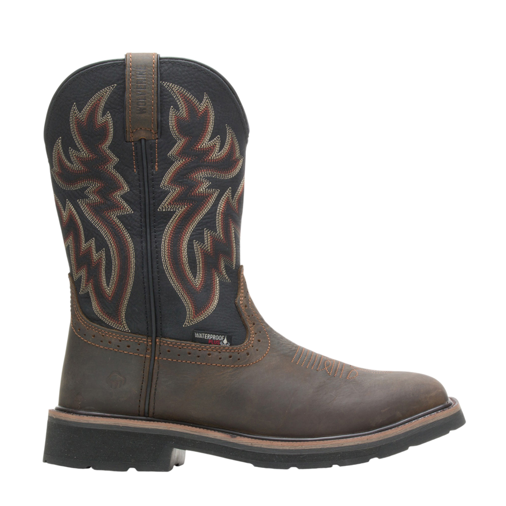 WOLVERINE Rancher Wp, Color: Black/Brown, Size: 11.5, Width: EW (W10768-11.5-EW)