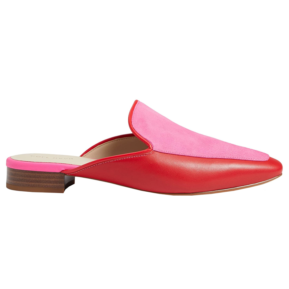 red womens mules