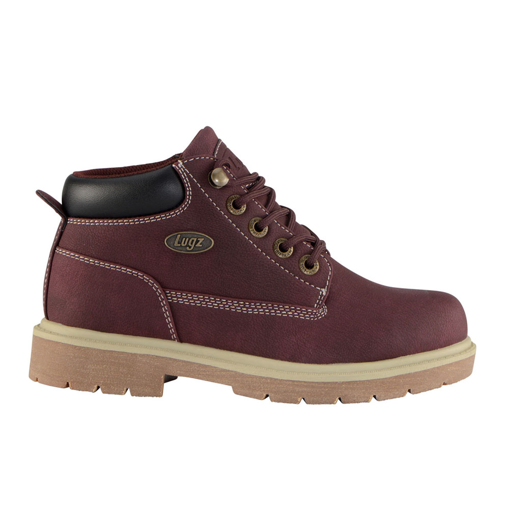 burgundy lace up worker boots