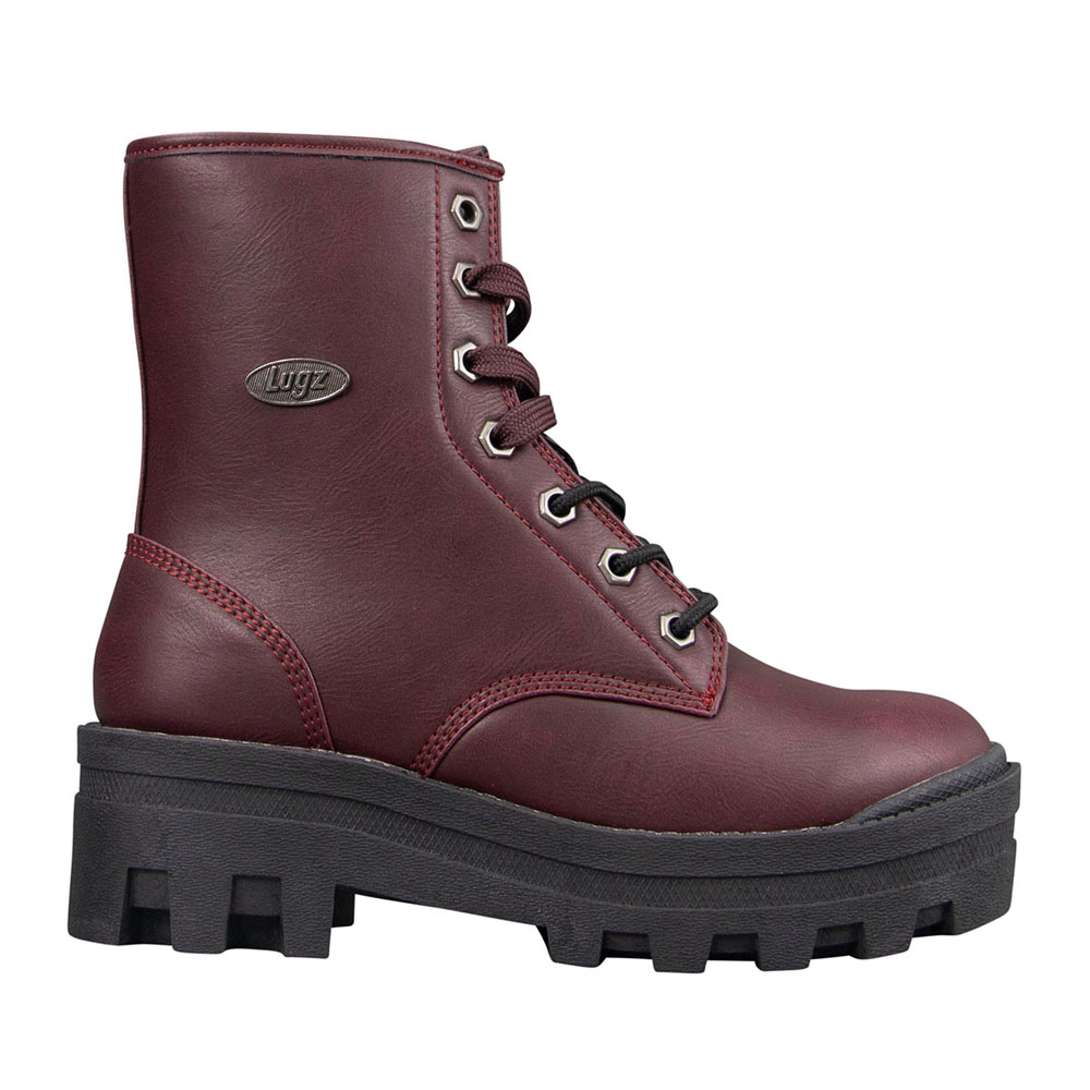 burgundy combat boots womens