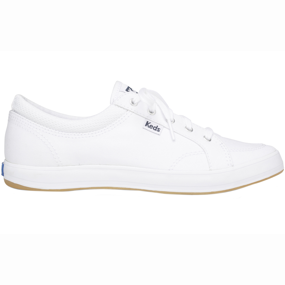 white lace up keds