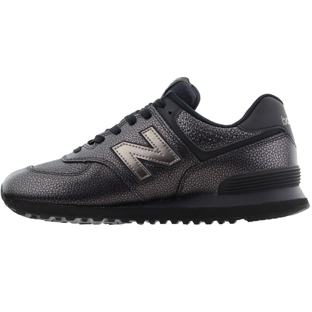 new balance 574 metallic black