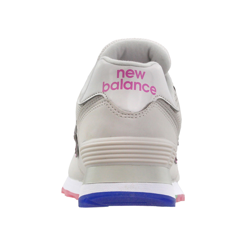 New Balance 574 Outer Glow Lace Up Athletic Grey Womens Lace Up Sneakers