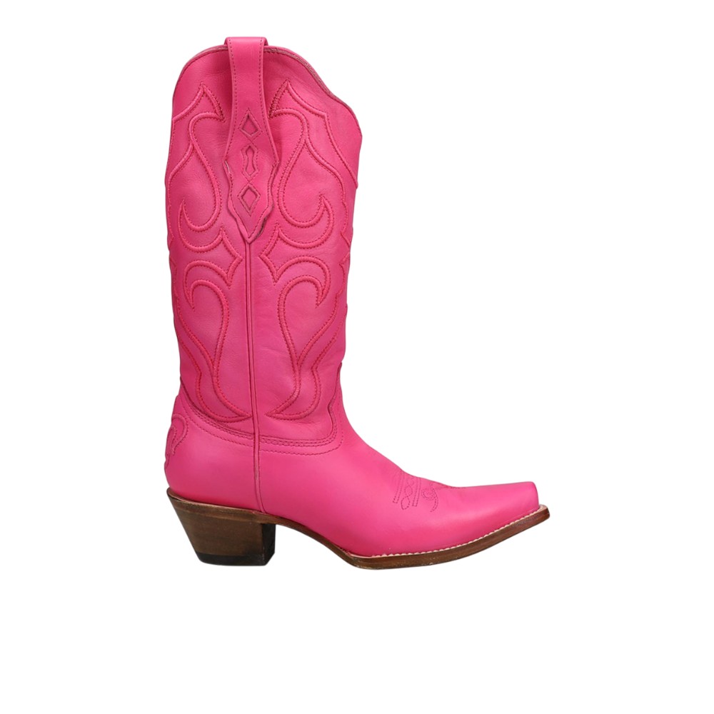 Corral Boots Fuchsia Embroidered Snip Toe Cowboy Boots